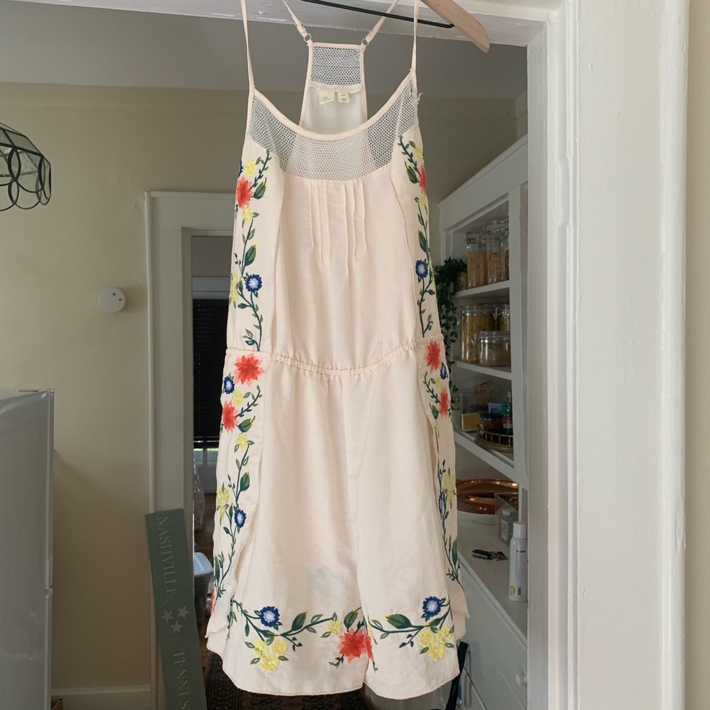 Anthropologie Eloise Embroidered Romper